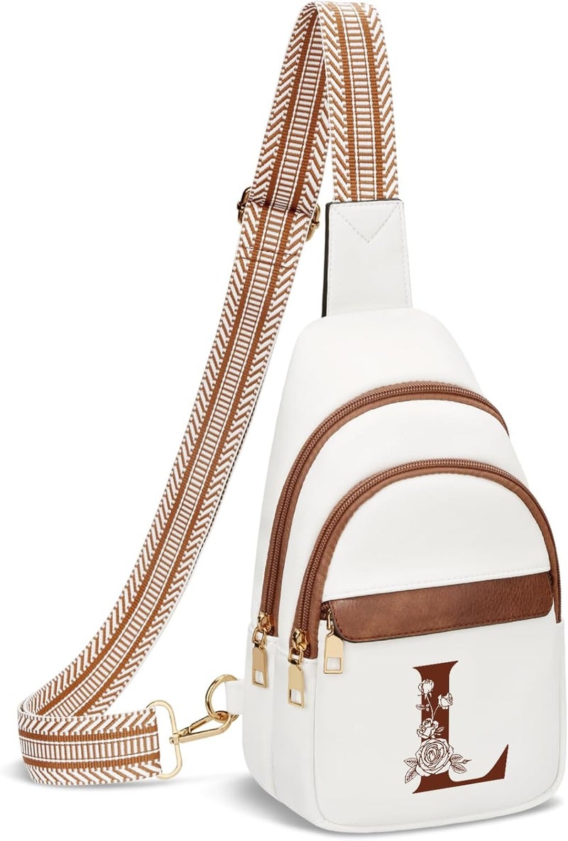 CLOUDWINGS Birthday Valentines Gifts for Women Mom Wife Crossbody Bags Sling Bag Fanny Packs with Initial Chest Bag | Initial - Image 1